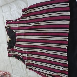 Michael Kors womens Sleeveless Blouse Black, rust. EUC Unique Back.